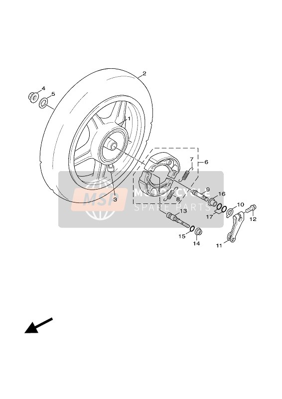 Yamaha NXC125 CYGNUS 2004 Rear Wheel for a 2004 Yamaha NXC125 CYGNUS